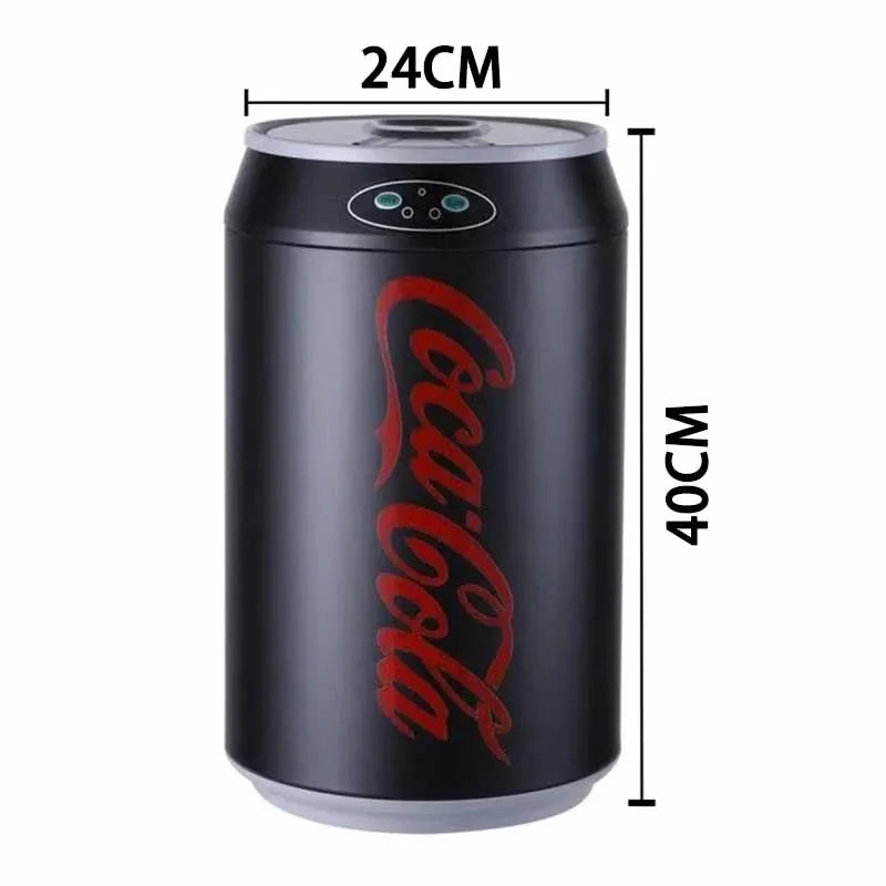 Automatic Induction Trash Can Round Kitchen Bin 24x40cm Black 10L - Tophatter Daily Deals