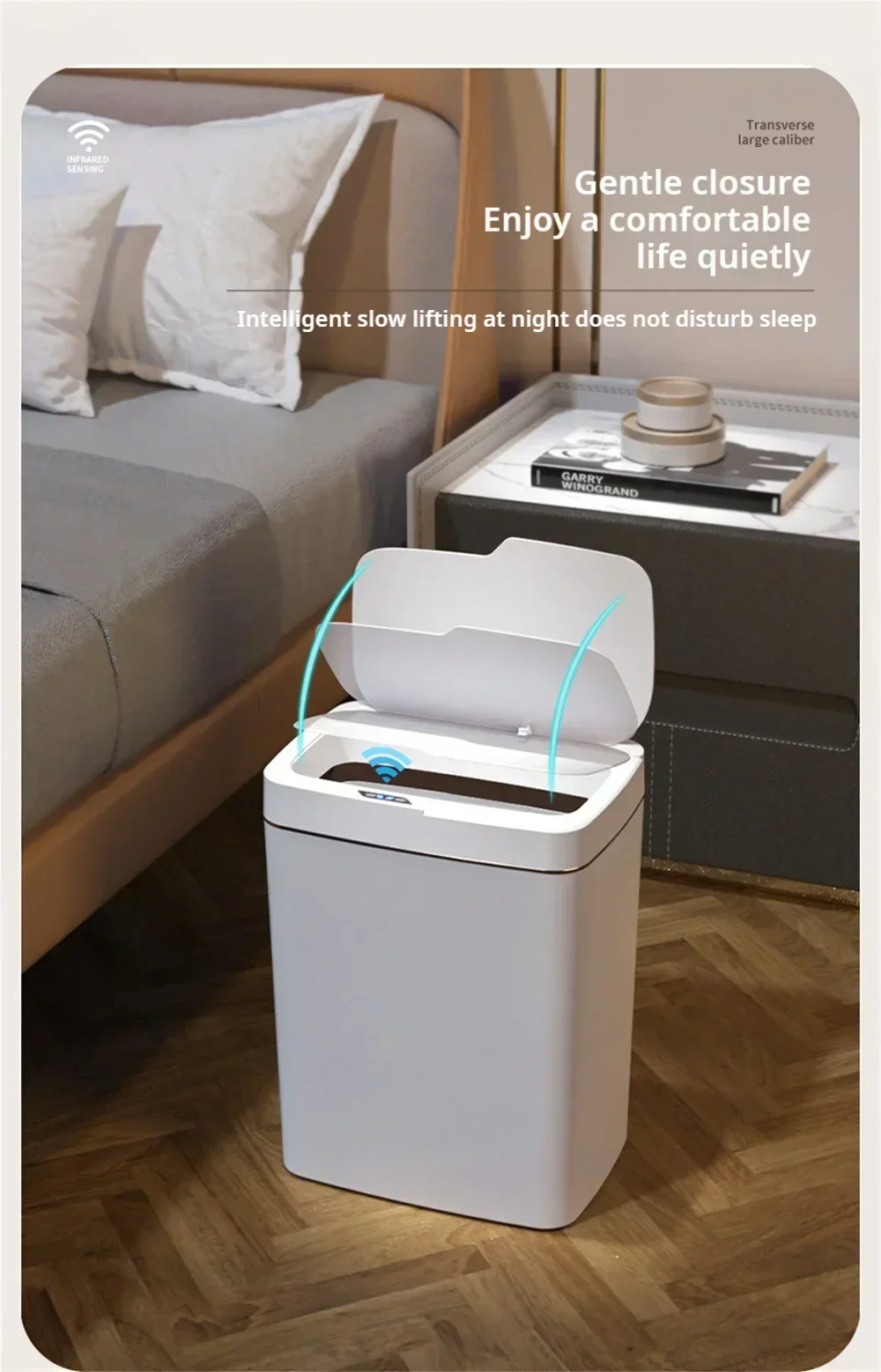 Touchless Smart Sensor Trash Can 15L Waterproof Automatic - Tophatter Daily Deals