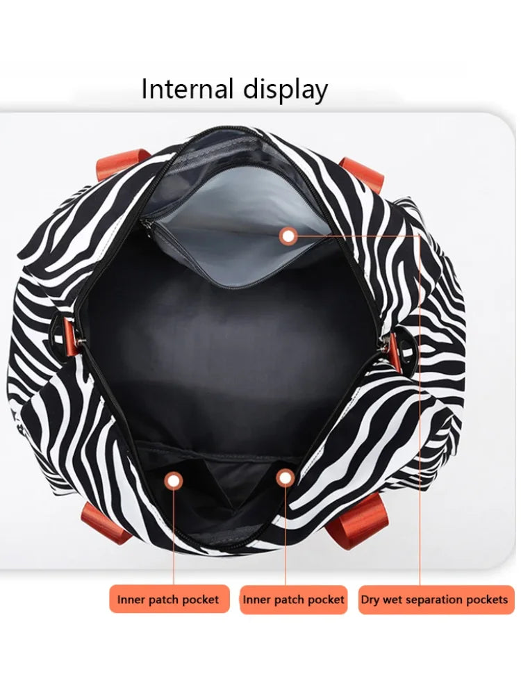 Women's Carry-On Travel Bag (Zebra) Luggage & Bags > Duffel Bags > Gym Duffel Bags - Tophatter Daily Deals