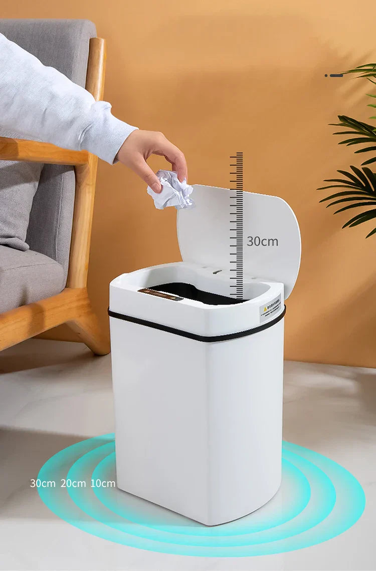 Smart Sensor Trash Can Rectangular Kitchen Bathroom - Tophatter Daily Deals