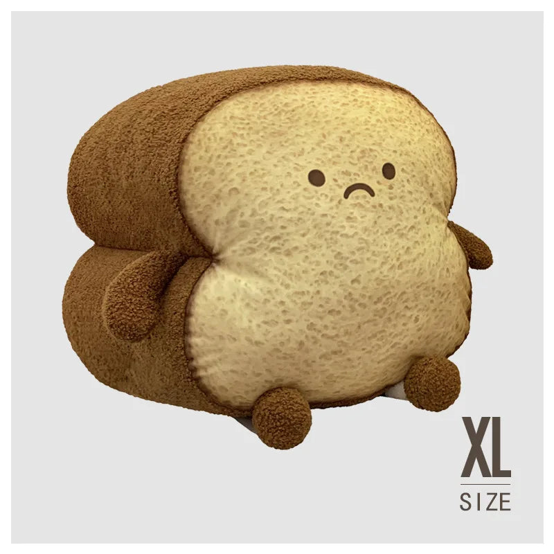 Happy and Sad Face Toast Bread Plushie Sad (Extra Large) Food - Tophatter Daily Deals