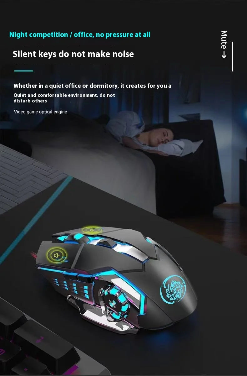 Wireless Rechargeable Gaming Mouse Bluetooth Silent Backlit - Tophatter Daily Deals