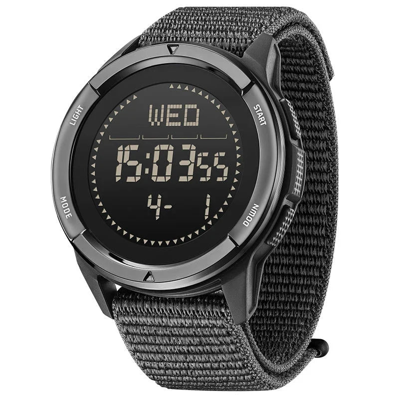 Digital 45mm Carbon Fiber Watch Nylon Strap Waterproof Black-box - Tophatter Daily Deals