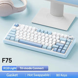 AULA F75 Compact 75 Percent Mechanical Gaming Keyboard RGB Sea Salt Blue - Tophatter Daily Deals