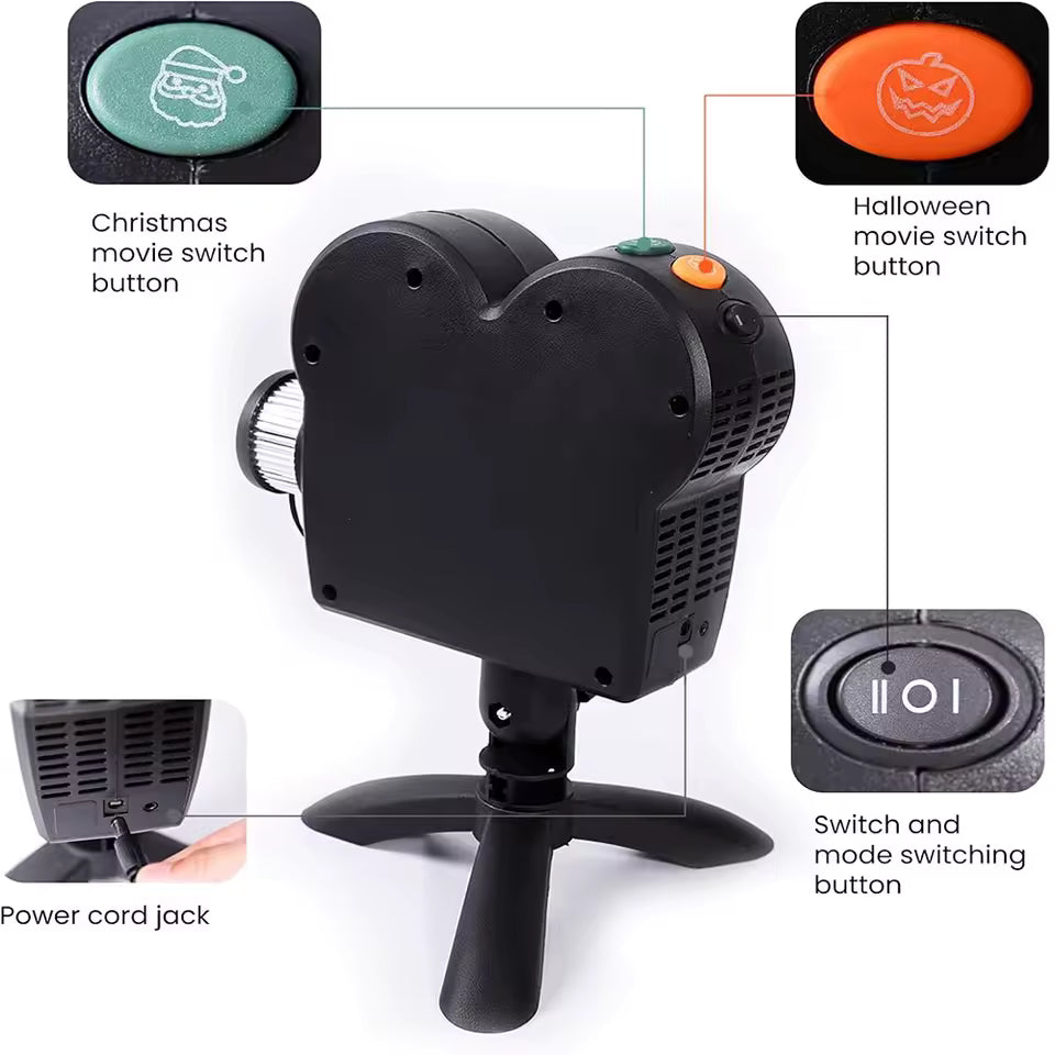 Holiday Window Projector 12 Films Waterproof Party Light - Tophatter Daily Deals