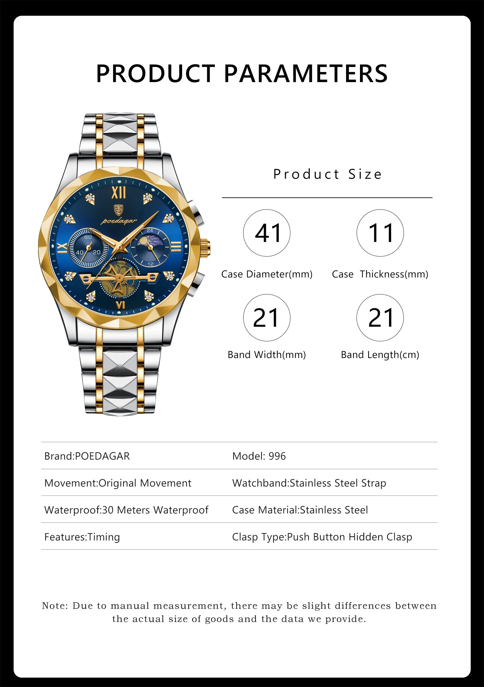 Viktor Po Edagar™ Luxury Men's Wristwatch Watches - Tophatter Daily Deals