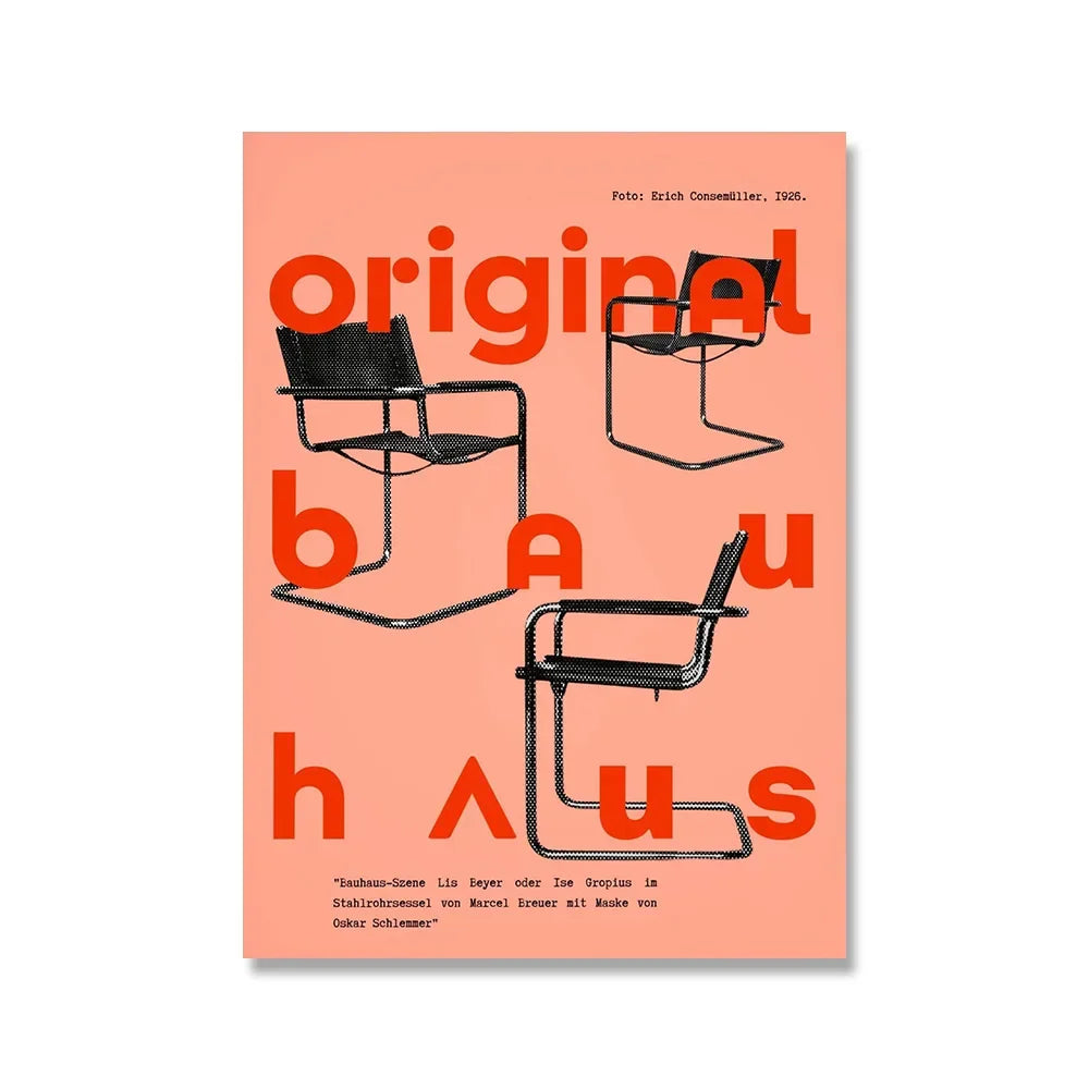 Bauhaus Canvas Wall Art Print Pink Quote Modern Nordic 3 - Tophatter Daily Deals