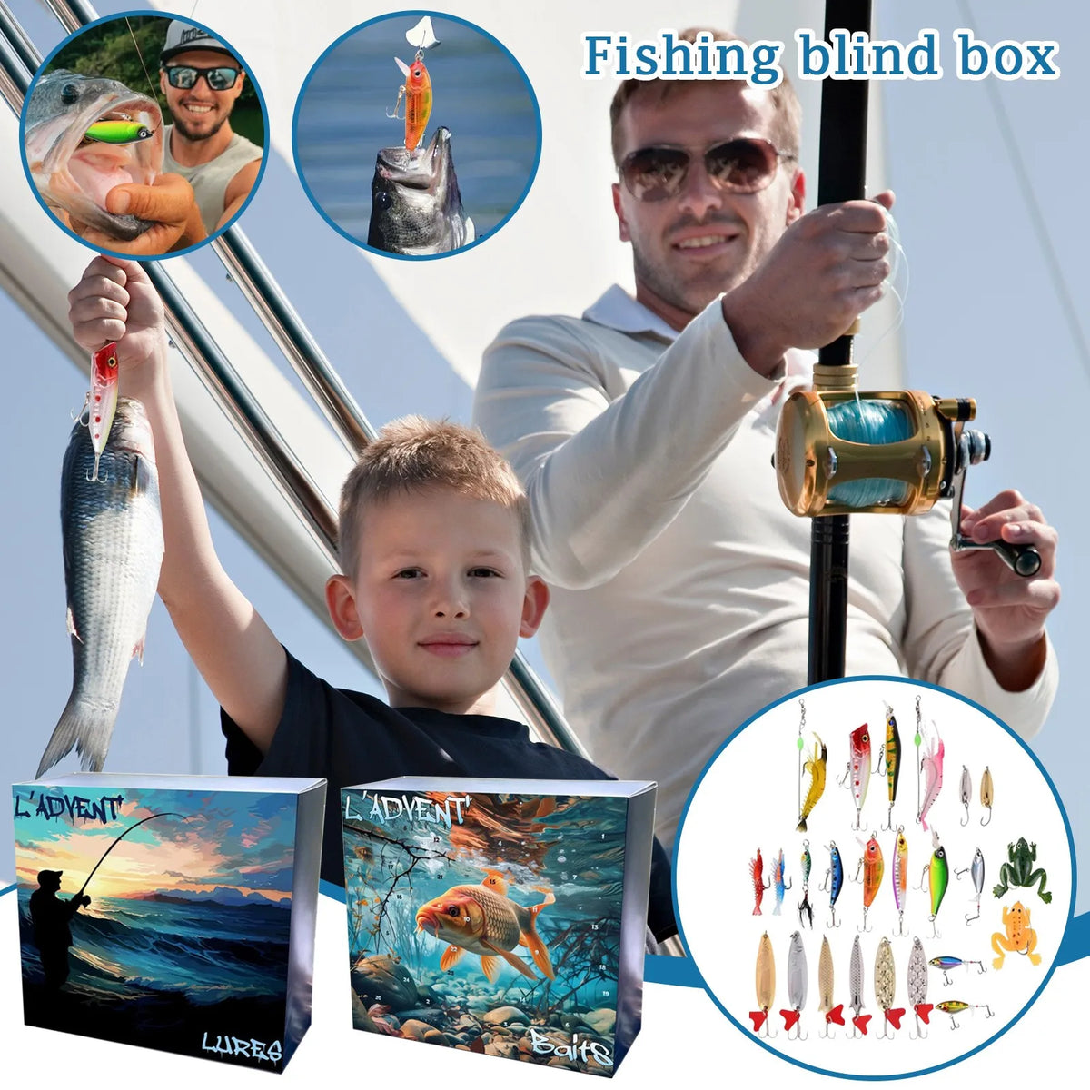 Fishing Advent Calendar 24-Day Christmas Countdown Kit - Tophatter Daily Deals