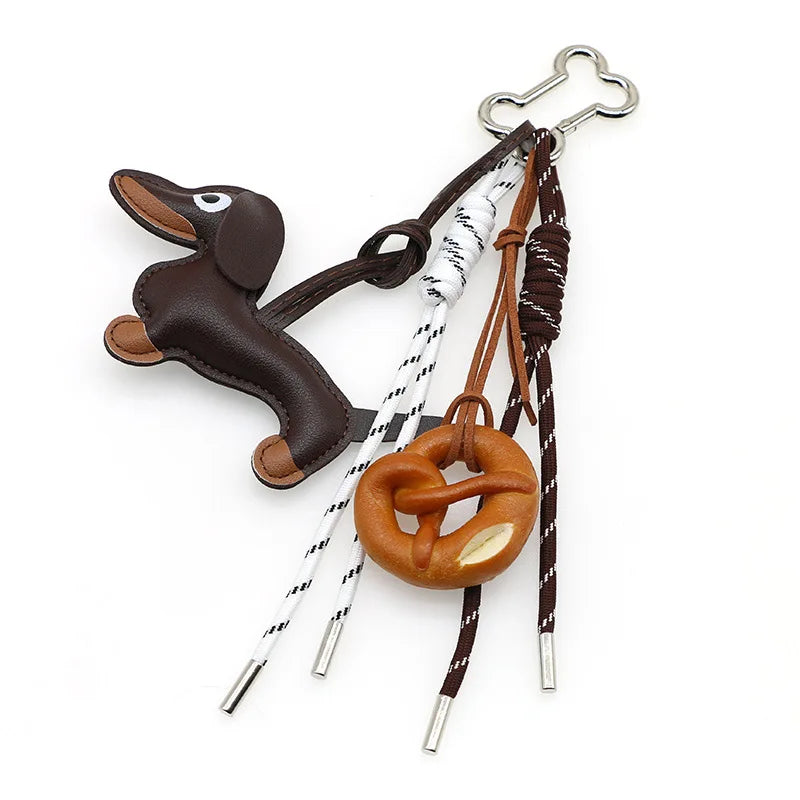 Dachshund Pu Leather Bag Charm Baseball Keychain Gift - Tophatter Daily Deals