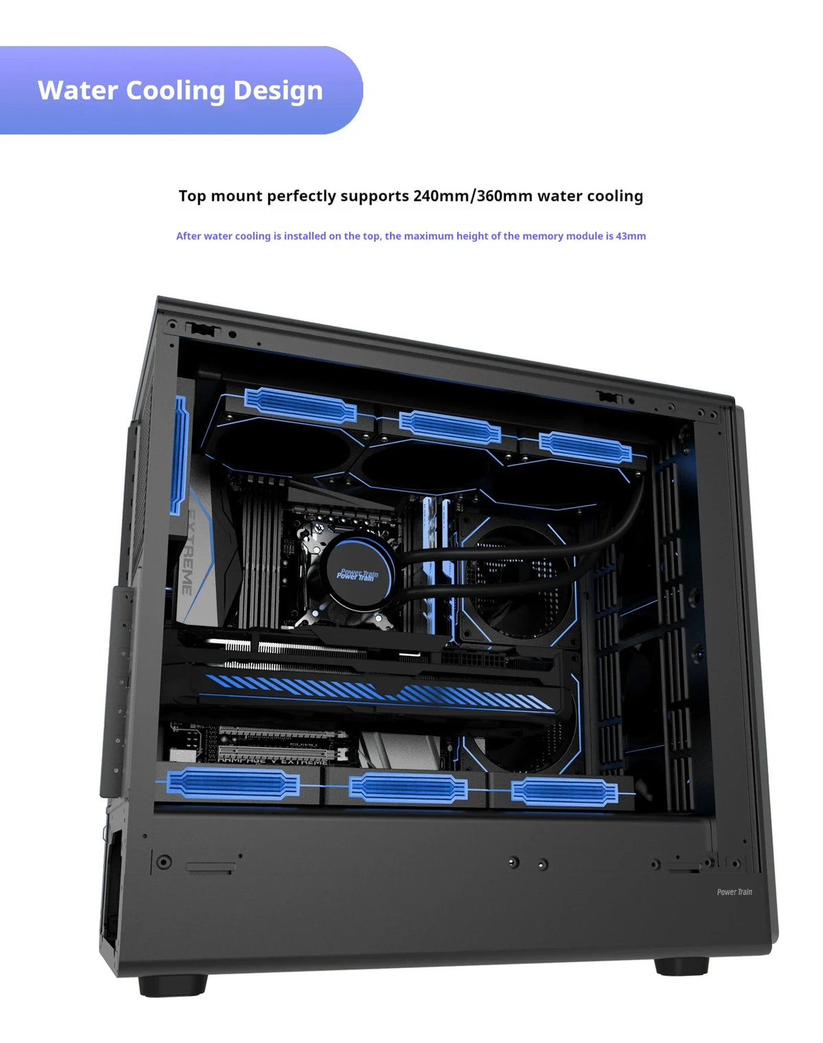 PC Case Glass Side ATX M ATX ITX Support 360mm Radiator - Tophatter Daily Deals