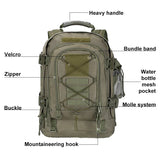 60L Expandable Tactical Backpack Molle Green Backpacks - Tophatter Daily Deals