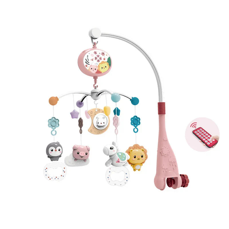 Musical Crib Mobile Newborn Sensory Toys Light Projector Moon-Pink - Tophatter Daily Deals
