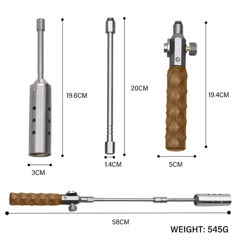Three-Stage Outdoor Gas Burner Torch Silver Camp Cooking - Tophatter Daily Deals