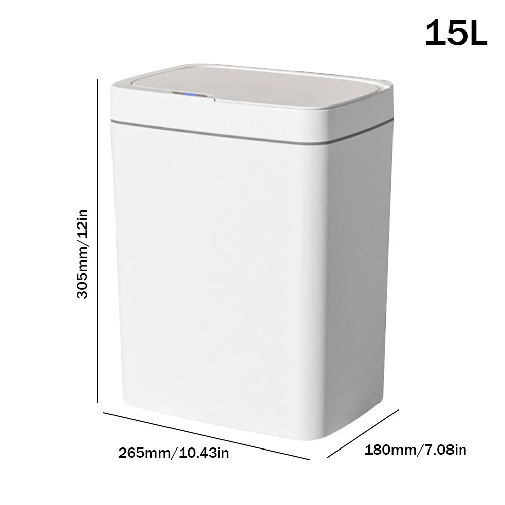 Smart Sensor Trash Can 15L 18L Touchless Quiet Waterproof 15L White A - Tophatter Daily Deals