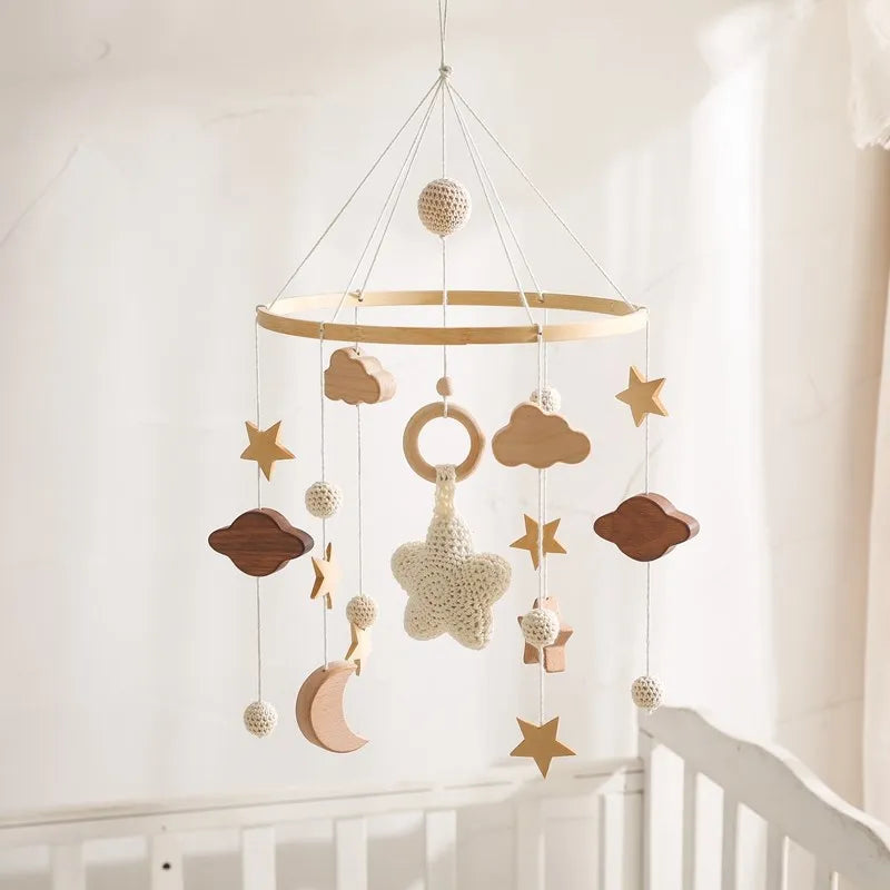 Baby Crib Mobile Wooden Musical Newborn Sensory Toys - Tophatter Daily Deals
