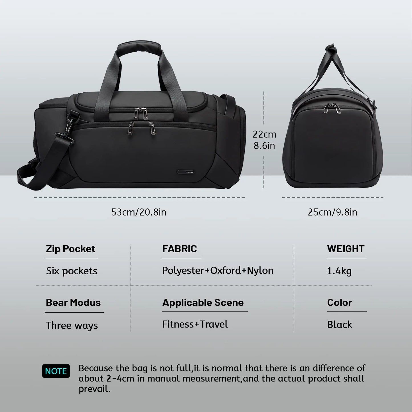 21-Inch Waterproof Duffel Travel Bag Black Duffel Bags - Tophatter Daily Deals