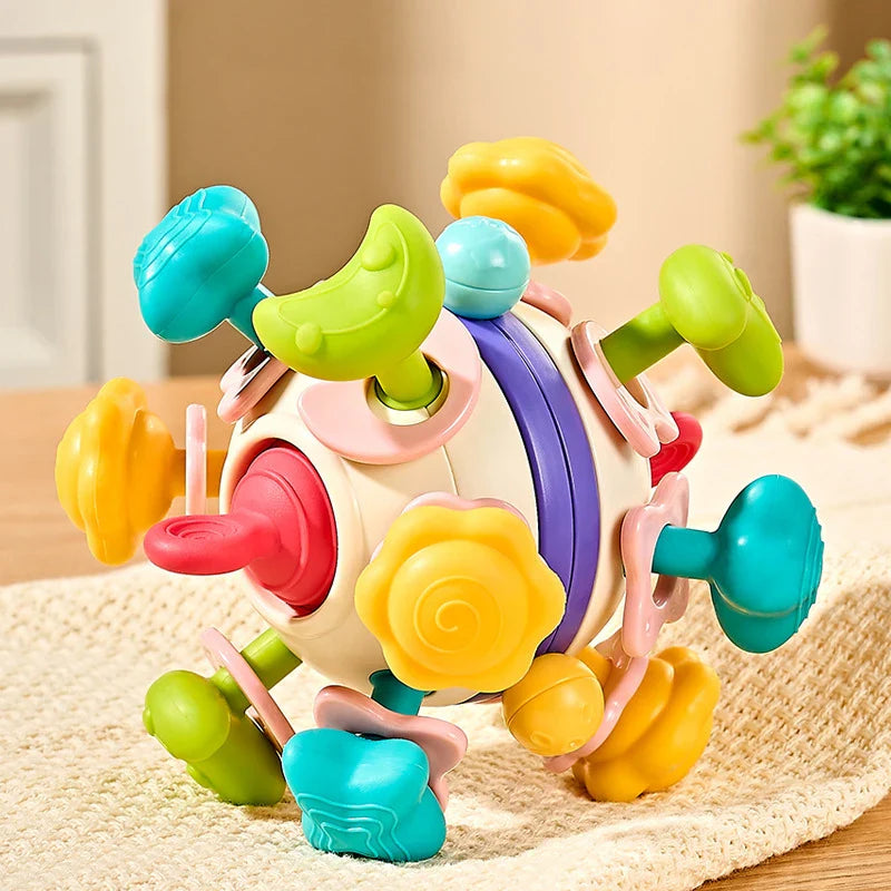 Baby Teether Rattle Hand Grip Sensory Ball Toy Newborn With-Box - Tophatter Daily Deals