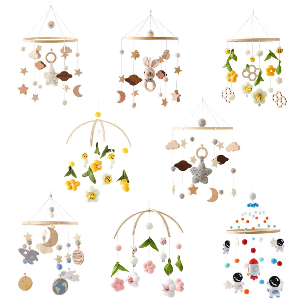 Wooden Baby Mobile With Music Box Newborn Sensory Toys - Tophatter Daily Deals