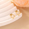 Clover Flower Stainless Steel Bracelet Set Gold Gift - Tophatter Daily Deals