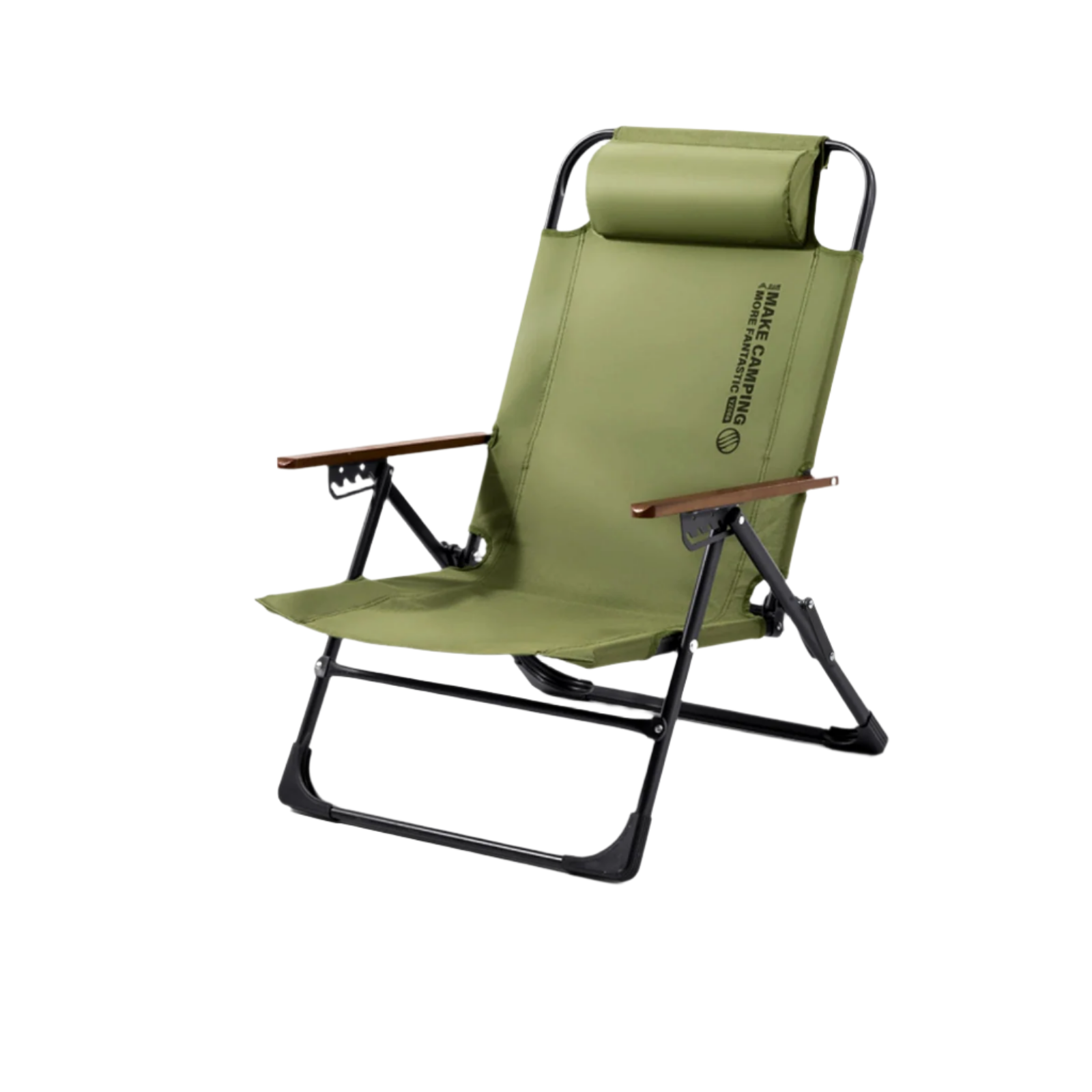 Camping Folding Chair with Detachable Pillow Green Camp Furniture - Tophatter Daily Deals