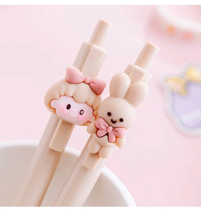 4 Kawaii Rabbit Mechanical Gel Ink Pens School Office Writing Supplies Stationery Pen 0.5mm Animals - Tophatter Daily Deals