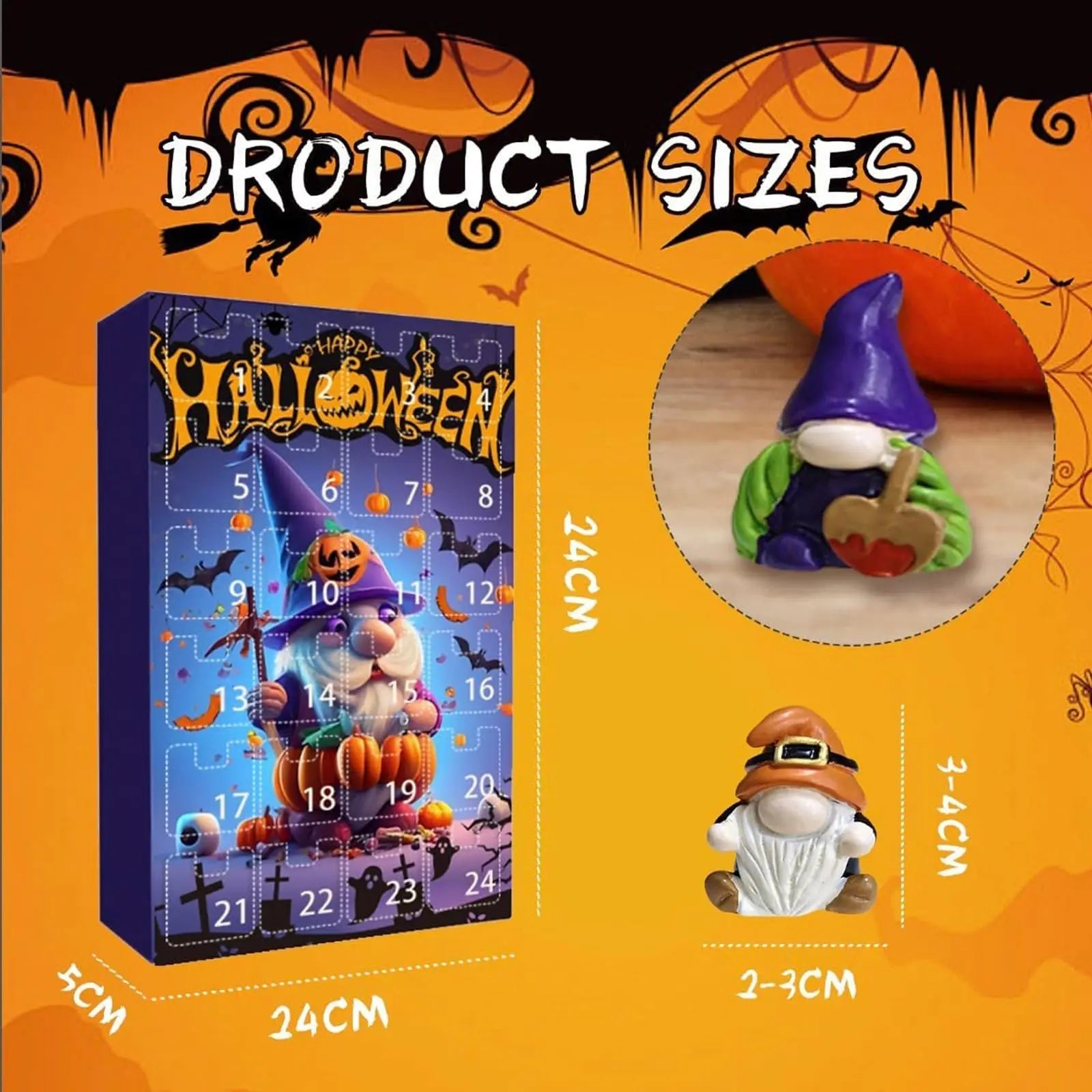 Halloween Gnome Countdown Calendar 24 Day Decor 2025 - Tophatter Daily Deals