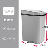 Smart Trash Can Automatic Sensor Bin Touchless Odor Control Grey-Battery style - Tophatter Daily Deals