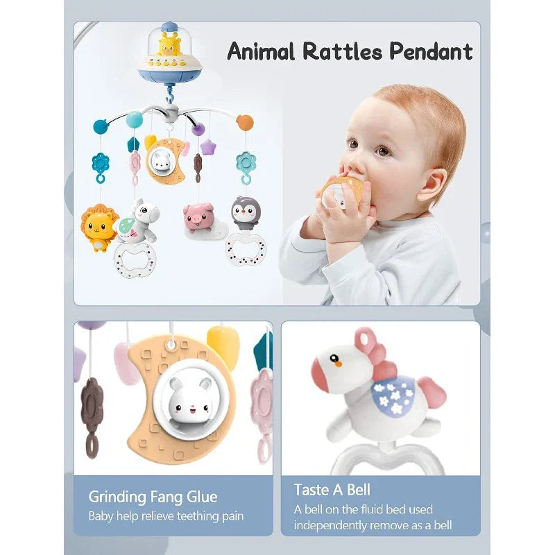 Crib Mobile Remote Music Light Newborn Sensory Toys - Tophatter Daily Deals