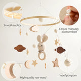Wooden Rabbit Crib Mobile Newborn Sensory Toys Soft - Tophatter Daily Deals