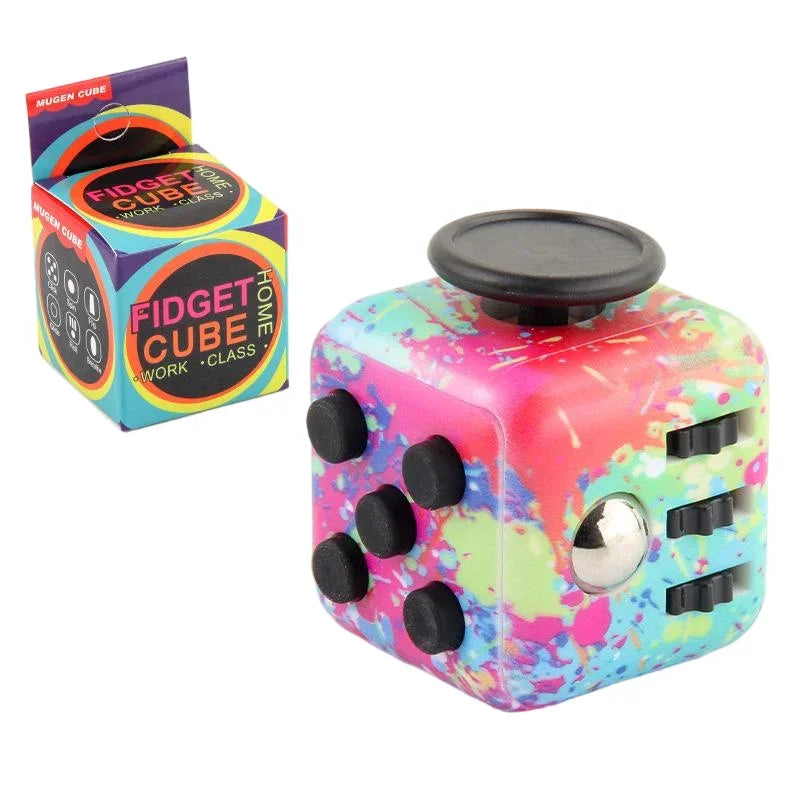 Fidget Cube Antistress Spinner Toy Sensory Stress Relief 1pc Splash color - Tophatter Daily Deals
