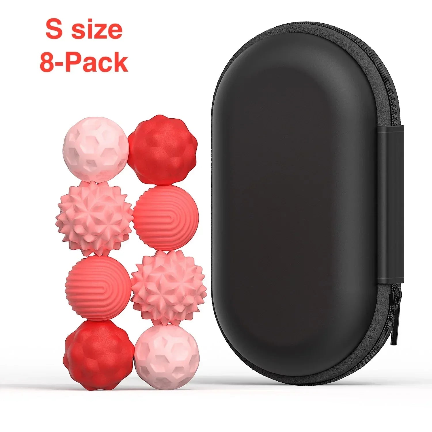 Silicone Magnetic Sensory Balls Fidget Toy Stress Relief S 8-pack Pink - Tophatter Daily Deals