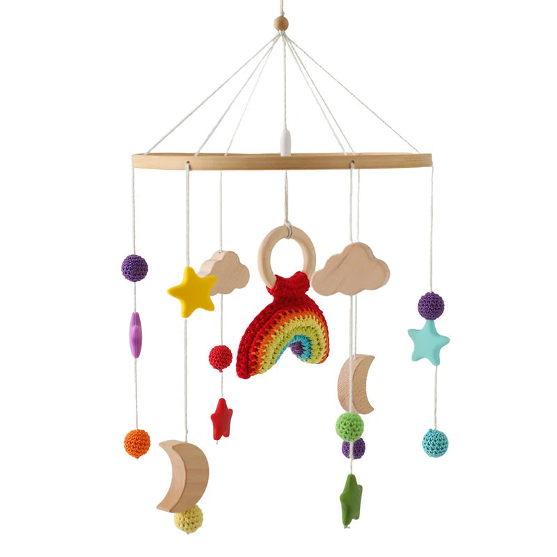 Wooden Rabbit Crib Mobile Newborn Sensory Toys Soft bed bell 27 - Tophatter Daily Deals