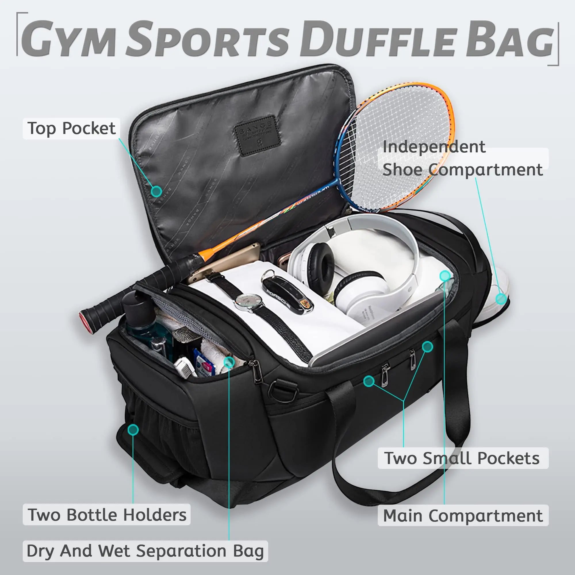21-Inch Waterproof Duffel Travel Bag Black Duffel Bags - Tophatter Daily Deals