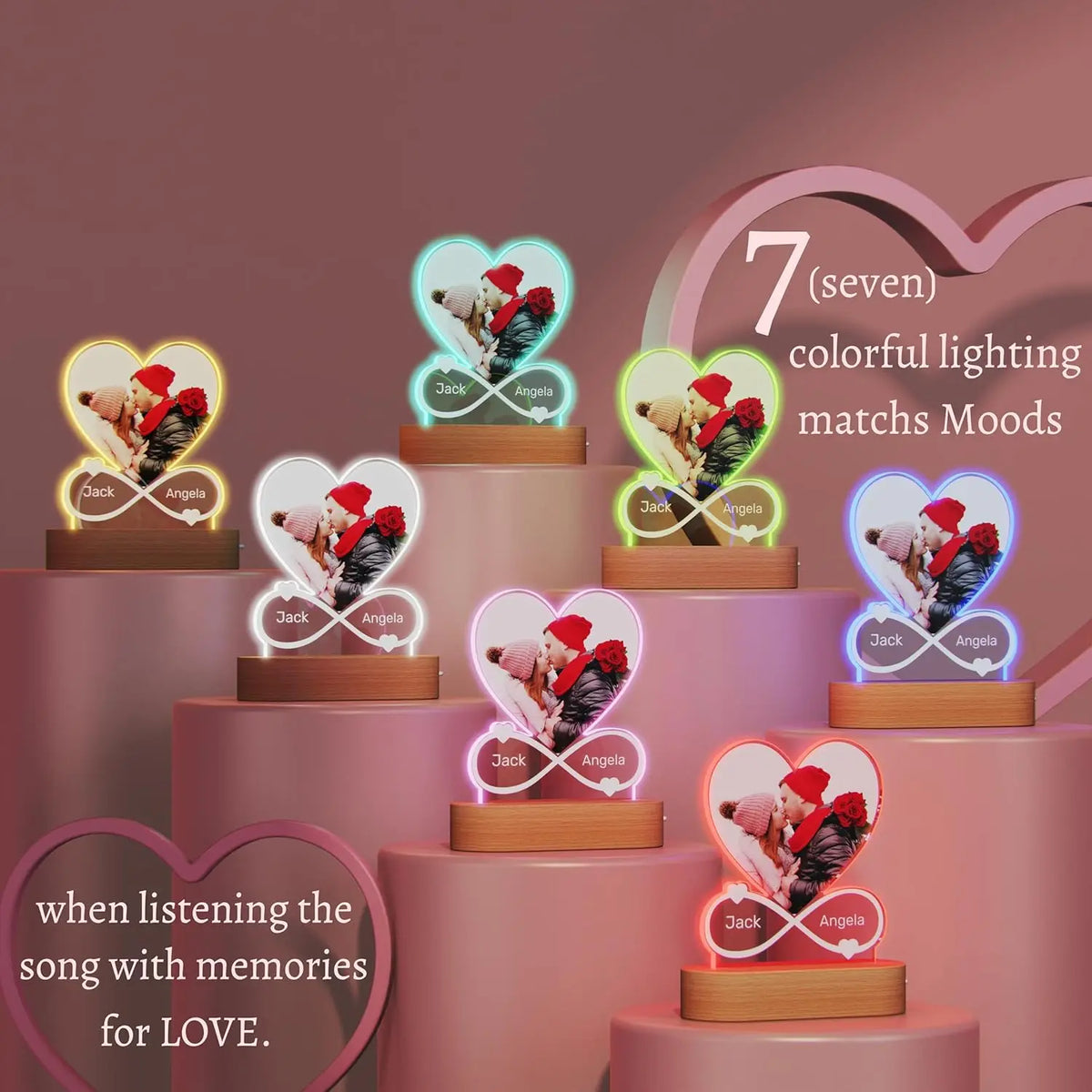 Customized Spotify Music Plaque Gifts For Anniversary Day Personalized Acrylic Photo Frame Lamp Custom Romantic Birthday Gifts - Tophatter Daily Deals