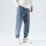 Stretchy Relaxed Men's Denim Joggers - Baggy Tapered, Denim - Tophatter Daily Deals