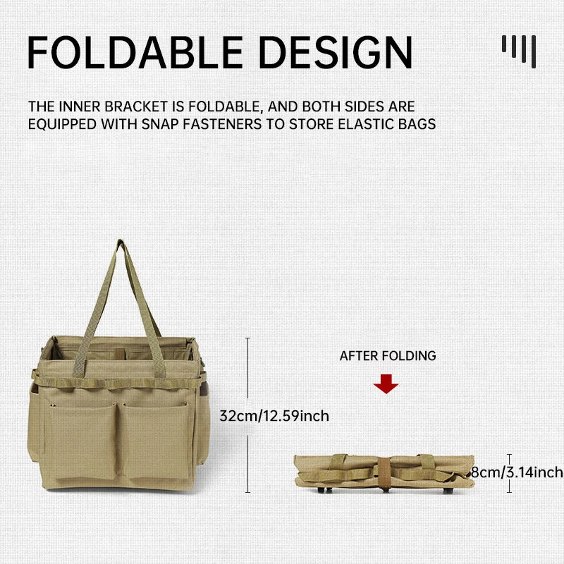 Multi-Functional Canvas Bag with Built-in Table Khaki Duffel Bags - Tophatter Daily Deals