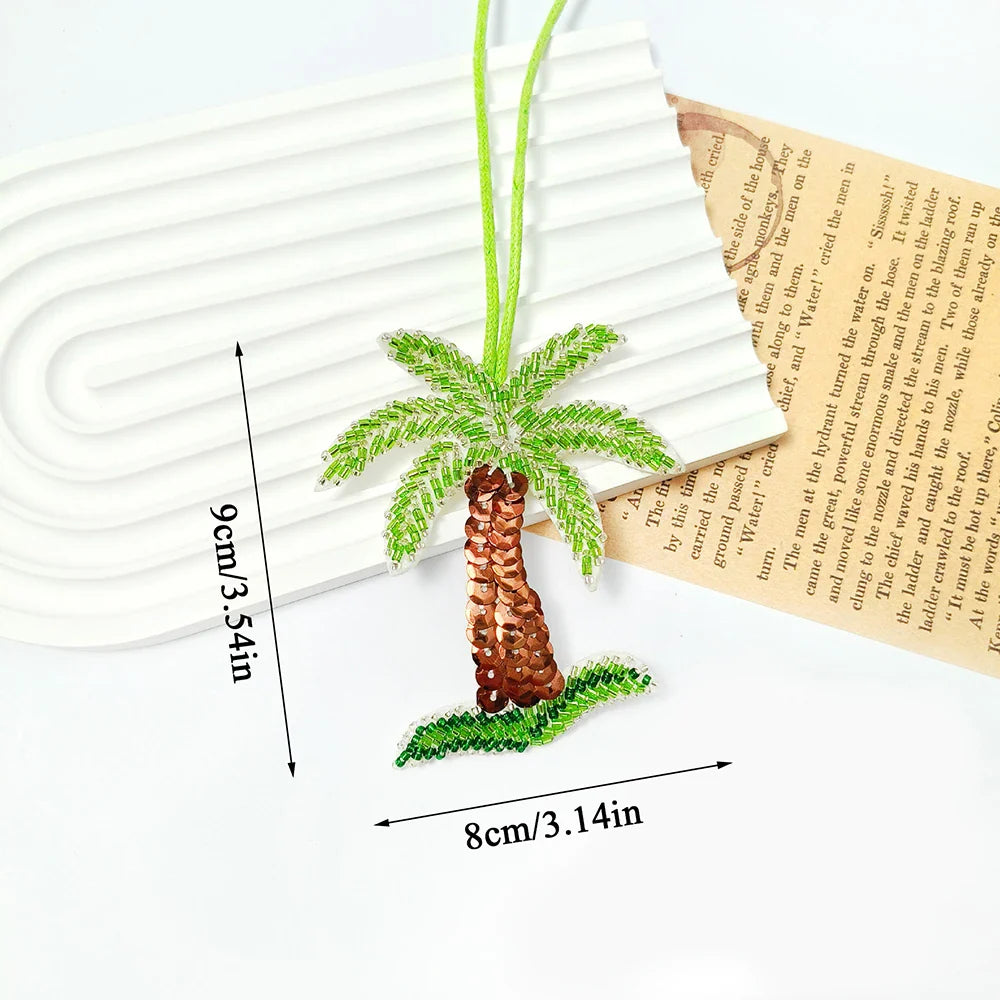 Coconut Tree Sequin Patch Keyring Bag Pendant Handmade D2 - Tophatter Daily Deals