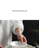 White Porcelain Rock Edge Soup Bowl Modern Tableware - Tophatter Daily Deals