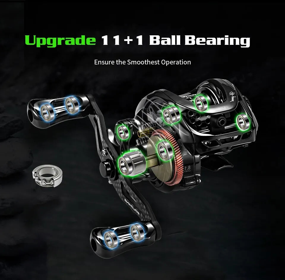 Baitcasting Reel Carbon Body with Clicker Black Outdoor > Fishing - Tophatter Daily Deals