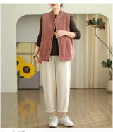 Soft Women's Corduroy Vest - Relaxed Sleeveless, Velvet - Tophatter Daily Deals
