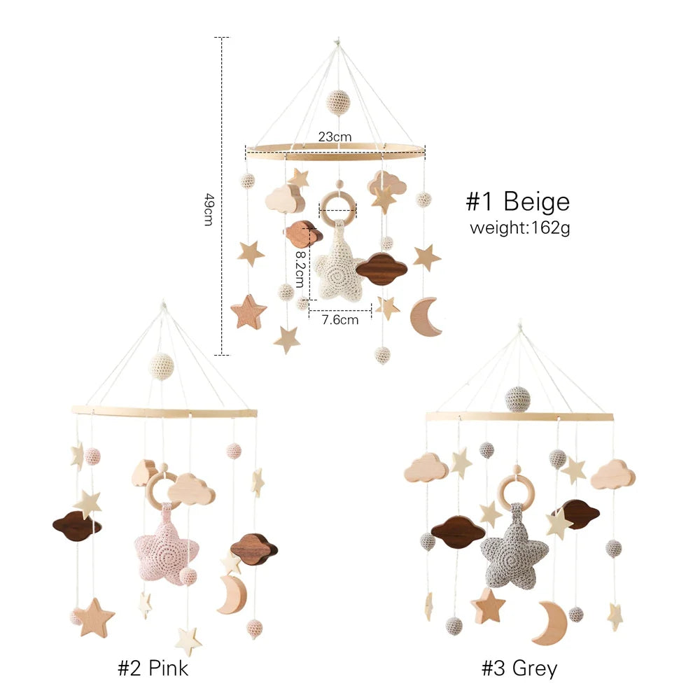 Wooden Baby Mobile With Music Box Newborn Sensory Toys - Tophatter Daily Deals