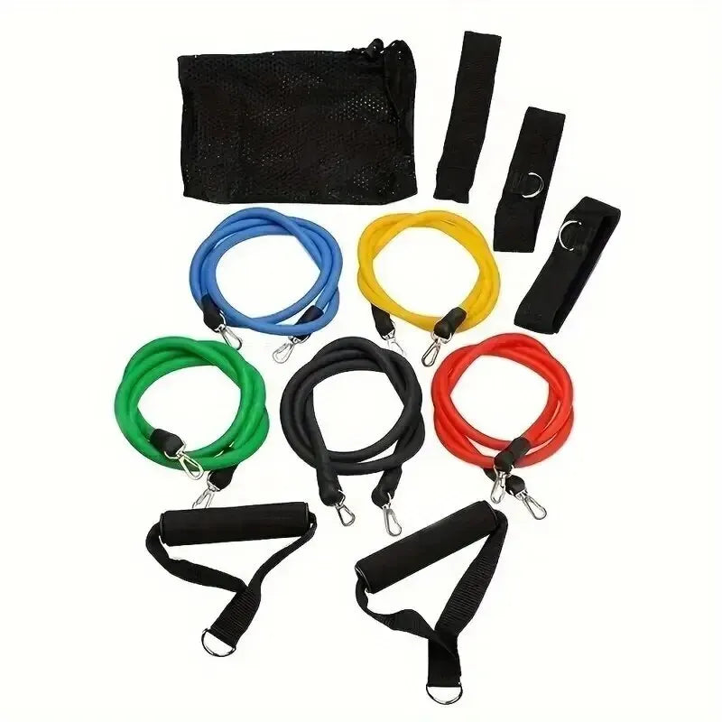 Resistance Bands Set 11Pc Portable Full Body Kit Workout - Tophatter Daily Deals