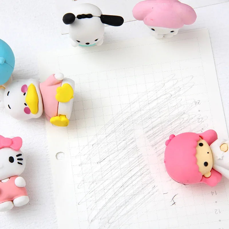 Set of 12 Sanrio Toys Kawaii Eraser Figures Anime - Tophatter Daily Deals