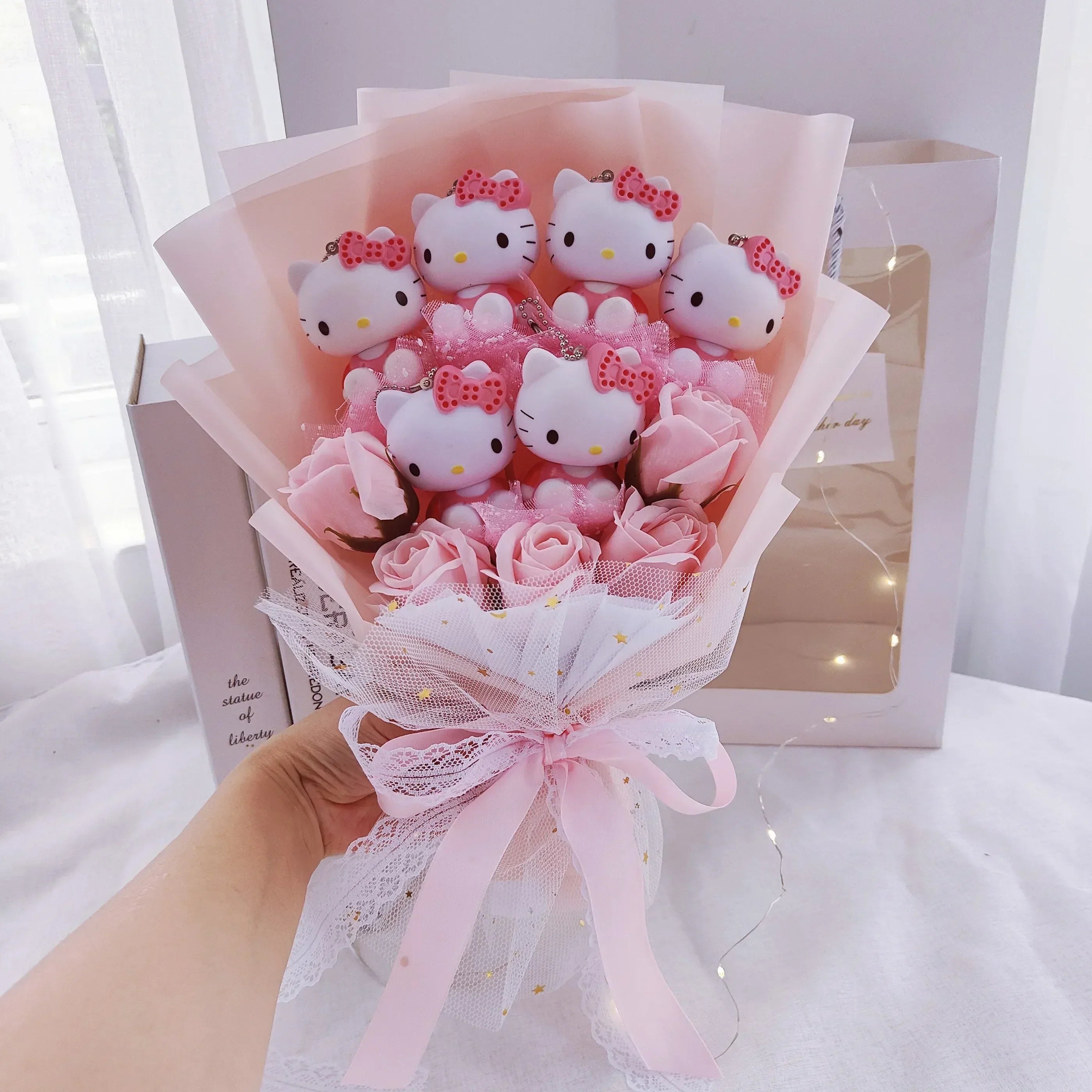 Sanrio Hello Kitty Plush Toy Bouquet Hello Kitty Pink Bow Flowers - Tophatter Daily Deals