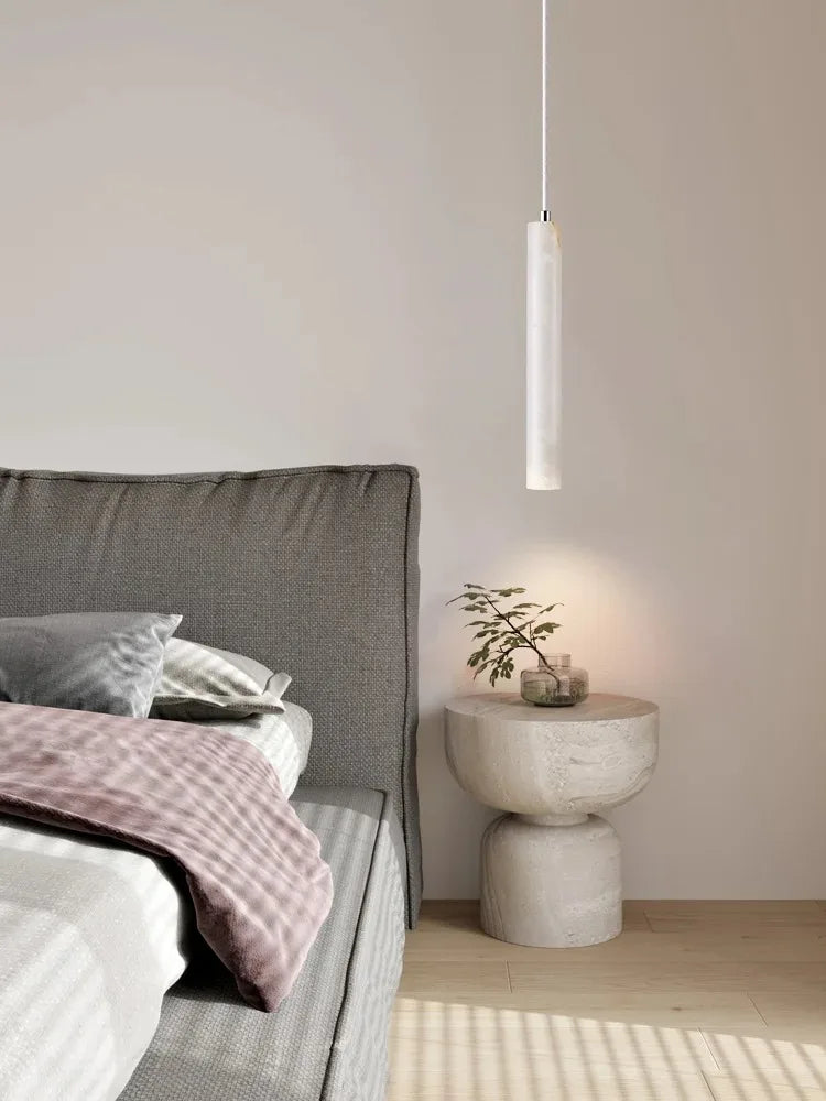 Japandi LED Pendant Lamp Wood Tube Japan Style Bedroom Light - Tophatter Daily Deals