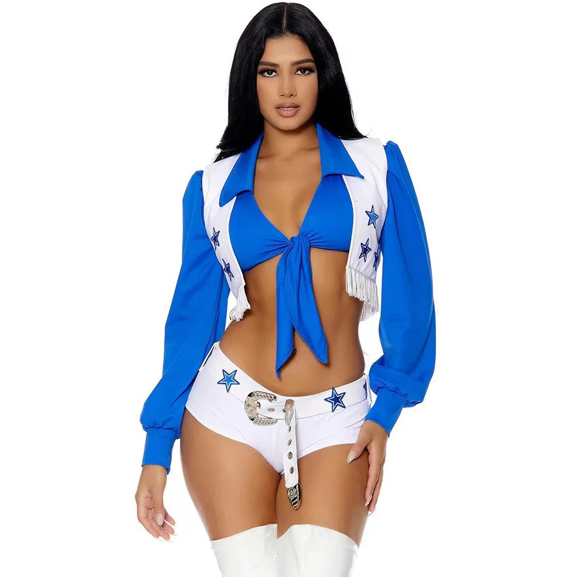 Fitted Women Cheerleader Costume - Crop Top, Polyester - Tophatter Daily Deals