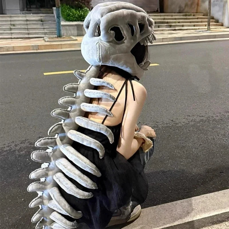 Dinosaur Costume Skeleton Plush Headgear Halloween 2025 - Tophatter Daily Deals