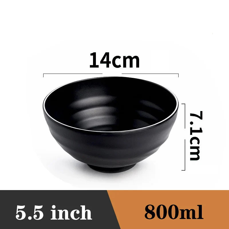 Ramen Bowl Black Plastic Japanese Style Noodle Bowl LBW055S 5.5 inch - Tophatter Daily Deals