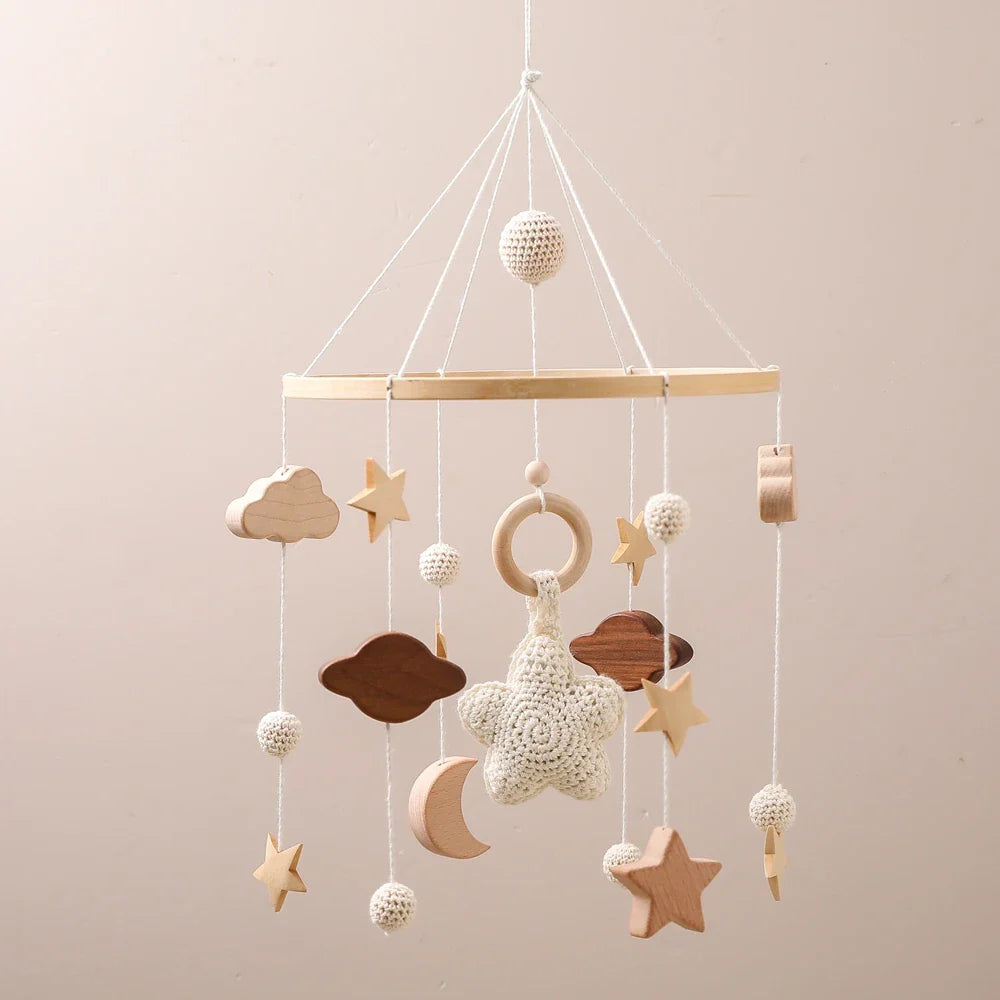 Wooden Baby Mobile With Music Box Newborn Sensory Toys - Tophatter Daily Deals