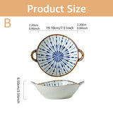 Ceramic 7.5 Inch Noodle Bowl With Handles Floral Porcelain Style B 7.5 inch - Tophatter Daily Deals